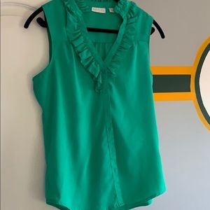 Green Blouse with Ruffle; Buy One, Get One😍
